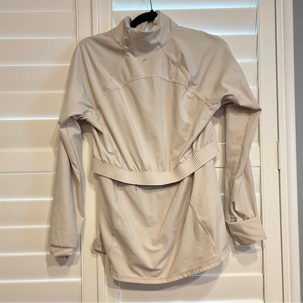 Fabletics Trinity Performance Jacket Cream Size L… - image 4